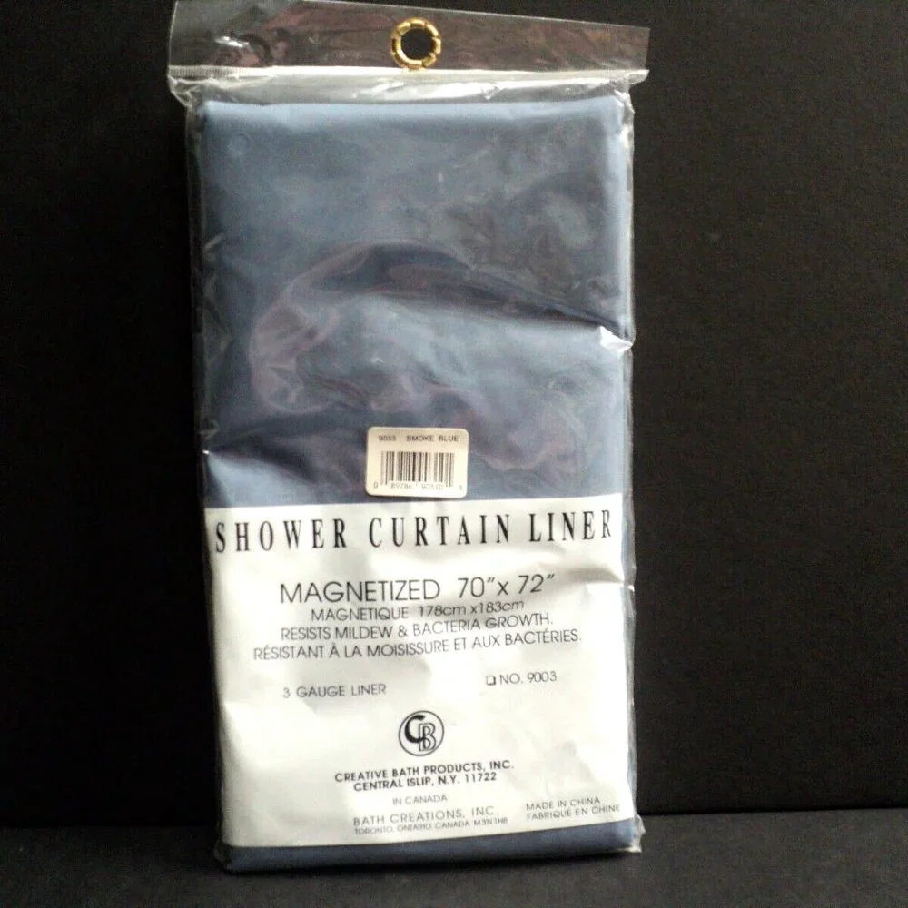 Shower Curtain Liner, Creative Bath Products Smoke Blue Magnetized 70